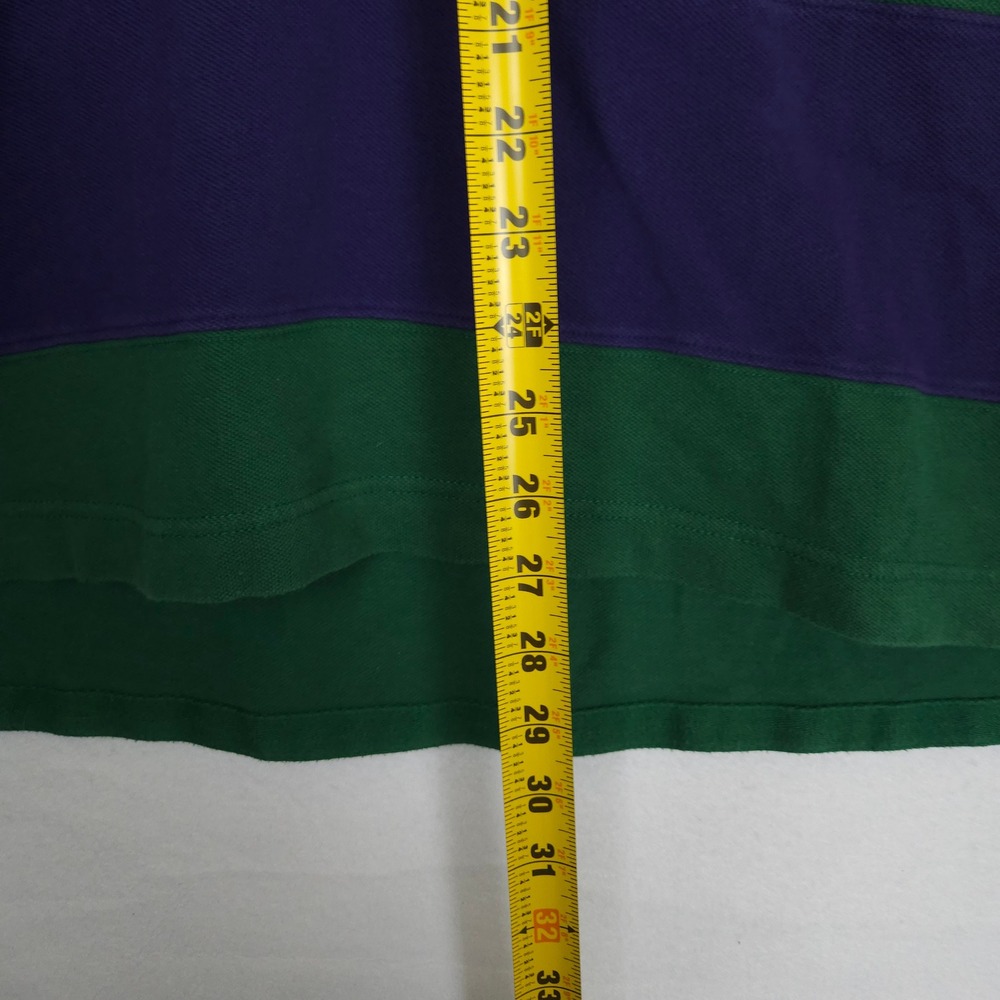 Tommy Hilfiger Rugby Polo Shirt Men's XL Slim Fit Green Purple Big Crest Logo - Picture 13 of 15